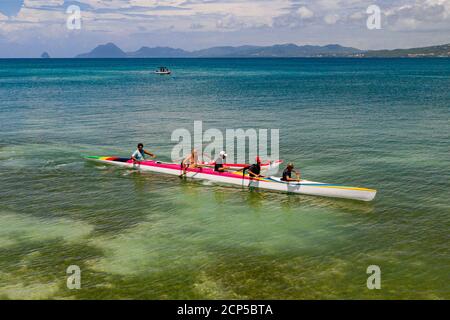 Tradizionale Thailian barca Va'a Foto Stock