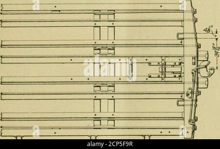 . Ingegnere americano e giornale ferroviario . Mezzaluna elevazione laterale, che mostra Trussing... IJ tr D piano parziale di Underframei Foto Stock