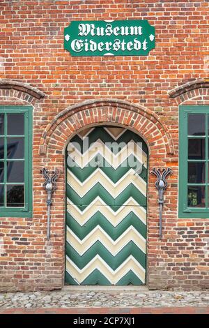 Friesenhaus e Museo Eiderstedt a St. Peter-Ording, Penisola di Eiderstedt, Frisia settentrionale, Schleswig-Holstein, Germania settentrionale, Germania, Europa Foto Stock