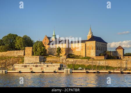 Akershus Fortezza sulla penisola di Akersneset, Oslo, Norvegia, Scandinavia, Europa del Nord Foto Stock