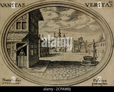 . Mundi lapis lydius, siue, Emblemata moralia nobilissimi viri D. Antonii A. Burgundia quondam Archidiaconi Brugensis : in quibus vanitas per veritatem falsi accusatur & conuincitur . E. MBLE.MA 44. ^ollitur hic rn^mhus moderato adjidcra vento; ^ran^itur imrwaico, Jeff caait.Jiic manet ITJ^entefortuna^er a^uora clafle, Dumjidhit armtriumludihrium^e noti. Fuer rhuratum «ere,Rex CLABE UJxquorBverrto credit.utnun^msg-no moJmutu; ■ventus m aitum. Iuirvehit et nuUo zxiox aegotiopDtcipnatr- .ubmmamo^cug anra:jGtiiwfliimat;Lexalin-. VANITAS Swneroius rituaI. Putlicapernicies ILMBLEMA Foto Stock