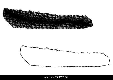 Stanley City (Falkland Islands, British Overseas Territory, United Kingdom) mappa vettoriale illustrazione, scrimble sketch Città di Port Stanley mappa Illustrazione Vettoriale