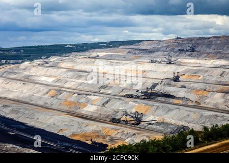 RWE miniera di carbone bruno Hambach, Elsdorf, Nord Reno-Westfalia, Germania Foto Stock