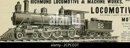 . L'ingegnere della locomotiva . PICKSON [MANUFACTURING CO,, LOCON*otIasc^H di eor&gt; »fle nitd size, Stntlard andNarrow fiiiUK^. Inatle a Slatidard Oauift-N e TeiUplelit. Aino per Plaiilaltani, Mlnet* e I.ouicIik. SPECIFICHE DI APPLICAZIONE. R.. IAS DICKSON, rrcs.E. W. WKSTON. V. ircH. WM. II. IERKIXS, SPC. E TreflijOHN KKVINK. Siiil. RICHMOND LOCOMOTIVA E MACCHINE LAVORI. MOTORI LOCOMOTIVE A T. H. K. PORTER & CO., Pittsburgh, Pa.Light locomotives i Noiseless Steam Motors. IL RICHARDSON E L'ALLEN-RICHARDSON Foto Stock