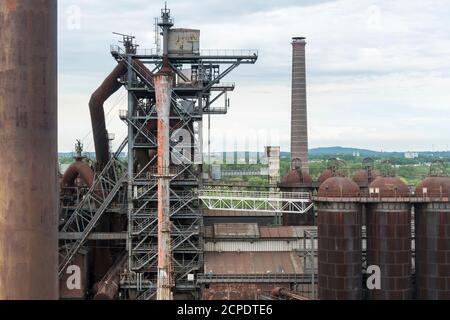 Duisburg, Landschaftspark Nord, ex ferro e acciaio, sala di colata 2 Foto Stock