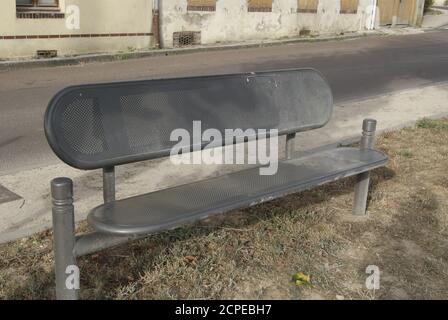 Un banc en fer, Francia Foto Stock