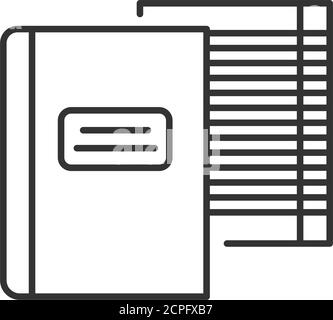 Icona linea nera del notebook. Forniture scolastiche. Iscriviti per accedere a pagina Web, app mobile, banner, social media. Tratto modificabile. Illustrazione Vettoriale