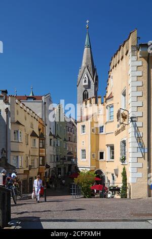 Antiche case di Bressanone, Italia settentrionale Foto Stock