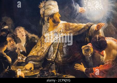 Dipinto intitolato 'Festa di Belshazzar' di Rembrandt datato 1636 Foto Stock