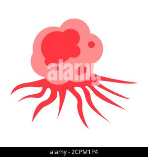 Icona della linea di colore delle cellule del cancro del virus. Cartello oncologia. Malattia, concetto di malattia. Segno. Pittogramma per Web, app mobile, promo. Elemento di progettazione UI UX Illustrazione Vettoriale