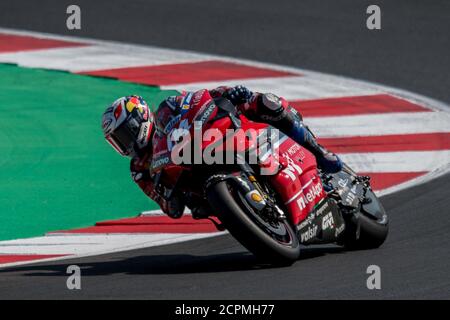 Misano Adriatico, Italia. 19 Settembre 2020. ANDREA DOVIZIOSO - TEAM DUCATI durante il Gran Premio di San Marino e Riviera di Rimini - Libere 4 e Q, Campionato del mondo MotoGP a misano adriatico, Italia, Settembre 19 2020 Credit: Independent Photo Agency/Alamy Live News Foto Stock