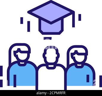 Icona della linea a colori per la formazione dei corsi. Investire in te stesso. Sviluppo delle competenze delle persone. Pittogramma per pagina Web, app mobile. Elemento di progettazione GUI UI UX. Illustrazione Vettoriale