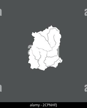 Stati dell'India - mappa di Sikkim. Fatto a mano. Fiumi e laghi sono mostrati. Guardate le mie altre immagini di serie cartografiche - sono tutte molto detaile Illustrazione Vettoriale