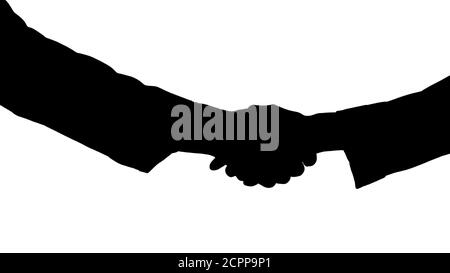 Silhouette - stretta di mano medica. Foto Stock