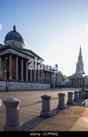 Inghilterra, Londra, Trafalgar Square e la Galleria Nazionale Foto Stock