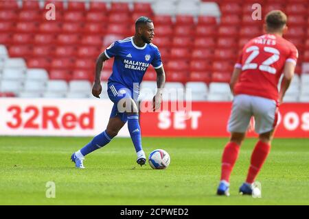 NOTTINGHAM, INGHILTERRA. 19 SETTEMBRE 2020 Leandro Bacuna della città di Cardiff durante la partita Sky Bet Championship tra Nottingham Forest e Cardiff City al City Ground, Nottingham. (Credit: Jon Hobley | MI News) Credit: MI News & Sport /Alamy Live News Foto Stock