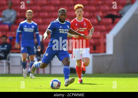 NOTTINGHAM, INGHILTERRA. 19 SETTEMBRE 2020 Junior Hoilett della città di Cardiff durante la partita del campionato Sky Bet tra Nottingham Forest e Cardiff City al City Ground, Nottingham. (Credit: Jon Hobley | MI News) Credit: MI News & Sport /Alamy Live News Foto Stock