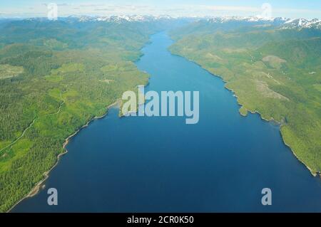 Misty Fjords National Monument vista aerea, Ketchikan Alaska Foto Stock
