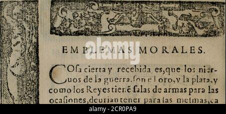 . Emblemas morales de Don Sebastian de Couarrubias Orozco ... . ■■ Foto Stock