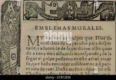 . Emblemas morales de Don Sebastian de Couarrubias Orozco ... . Foto Stock