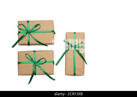 Set di confezioni regalo per Natale e per qualsiasi altra vacanza. Foto Stock