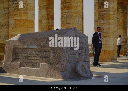 12 ottobre 2019, Turchia di Ankara, Mausoleo di Ismet Inonu nell'Anitkabir Foto Stock