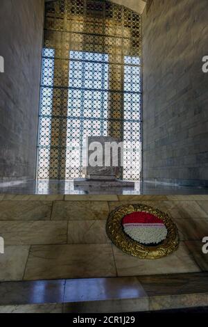 Interno del Mausoleo Anitkabir monumento Foto Stock