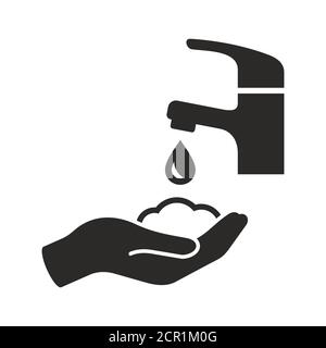 Icona di lavaggio a mano. Icona vettoriale isolata su sfondo bianco. Illustrazione Vettoriale