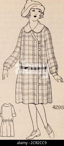 . Baltimore e Ohio dipendenti rivista . cravatte a maglia che sono diventati così popolare negli ultimi mesi. I Padri del Brothersor hanno scartato i legami ora possono bemade sopra per la sorella e la madre. Lavarli e girarli sul lato sbagliato, faccia con un frammento di seta, e là siete! I materiali stampati sono prominenti amongi nuovi tessuti. Già troviamo nei thepstore grandi pile di stampe, piuttosto epoco costoso. Nei materiali di cotone, che sono particolarmente popolari, abbiamo disegni a fiore sottile, strisce ricamate e blocchi. Tempo di riproduzione per Doris 4285. Lino, chambray, flanella o chintz. Potrebbe essere usato per questo Foto Stock