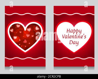 Happy San Valentino set di cards.Romantic biglietto d'auguri. Illustrazione Vettoriale