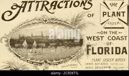 . Itinerari e tariffe delle escursioni estive .. . % DELAWARE, LACBCAWANNA E BEST WESTERN R. CIAO. ?^l.-s , WEST COAST Florida &gt;^^ runt smiti Homs- Tut Smmii Foto Stock