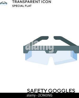 Icona vettoriale degli occhiali di protezione. Illustrazione piatta. Vettore EPS 10. Illustrazione Vettoriale