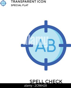 Icona del vettore di controllo ortografico. Illustrazione piatta. Vettore EPS 10. Illustrazione Vettoriale