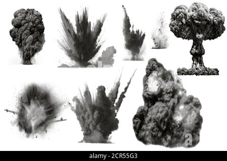 Effetti di esplosione assortiti su sfondo trasparente Illustrazione Vettoriale