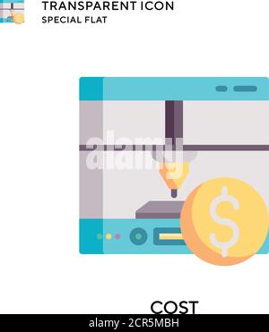 Icona vettore di costo. Illustrazione piatta. Vettore EPS 10. Illustrazione Vettoriale