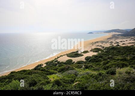 Dipkarpaz, Repubblica Turca di Cipro del Nord, Cipro - Golden Beach, piccola spiaggia sabbiosa sulla penisola di Karpaz. Foto Stock