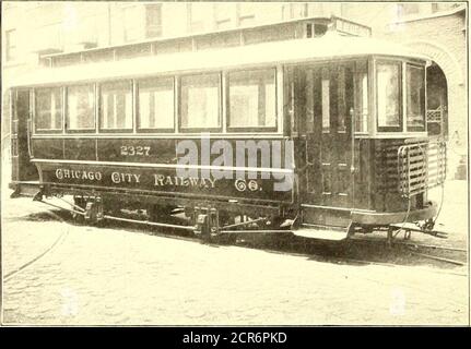 . Il giornale ferroviario di strada. A ruote e 7 ft. 6 in. sulla guida del nastro. Le piattaforme sono dotate di 4 piedi 6 pollici e sono racchiusi da vestibules, con tre finestre a goccia angolarmente posizionate. La parte anteriore del devestibulle è curva sotto le finestre, ed è fronteggiato da lamiera d'acciaio. Le piattaforme hanno ingressi su entrambi i lati e sono dotate di tre porte ripiegabili contro il vestibolo. I gradini sono in acciaio pressato con battistrada in gomma. Le piastre sono dotate di tamponi angolari in ferro. I telai dei finestrini di questa vettura sono realizzati in speciali sagomati. FIG. u Foto Stock