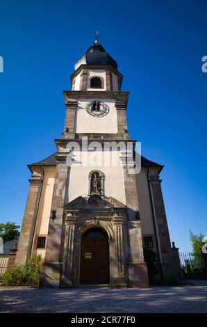 Chiesa di San Johannes Beheading, Johannesberg vicino Aschaffenburg, bassa Franconia, Baviera, Germania Foto Stock