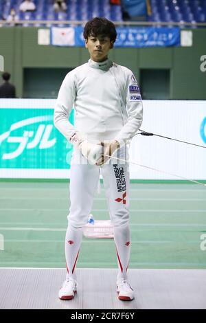 Palestra del Parco Olimpico di Komazawa, Tokyo, Giappone. 19 Settembre 2020. Satoru Uyama, 19 SETTEMBRE 2020 - Scherma : la 73a edizione del Campionato di scherma tutto il Giappone i preliminari dell'EPEE maschile al Komazawa Olympic Park Gymnasium, Tokyo, Giappone. Credit: Yohei Osada/AFLO SPORT/Alamy Live News Foto Stock