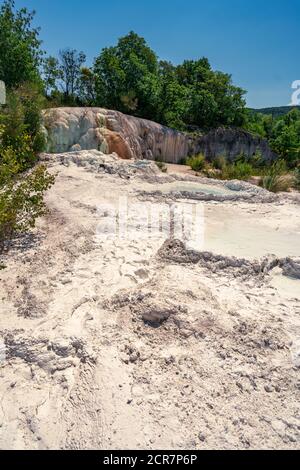 Europa, Italia, Toscana, Terme, Terme, Terme, Terme, bagni San Filippo, Castiglione d'Orcia Foto Stock