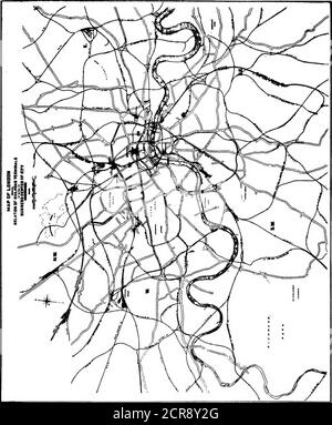 . Relazione preliminare, Chicago Railway Terminal Commission . MAPPA OP NEW YORK CITY.. MAPPA DI LONDRA. 93 Foto Stock