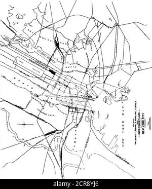 . Relazione preliminare, Chicago Railway Terminal Commission . MAPPA DI BOSTON. 91. MAPPA OP NEW YORK CITY. Foto Stock