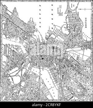 . Relazione preliminare, Chicago Railway Terminal Commission . MAPPA OP MONTREAL.90. MAPPA DI BOSTON. 91 Foto Stock