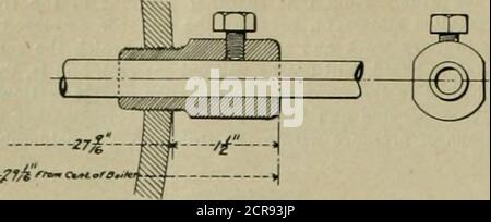 . Ingegnere americano e giornale ferroviario . FIE. 12. gestito. La porta anteriore del fumetto è stata poi drilleded è stato aggiunto un raccordo, attraverso il quale il tubo 1%-in. Potrebbe essere scemato dentro o fuori. O girato attraverso qualsiasi angolo desiderato; le gradazioni sul tubo di camicia servivano ad indicare la posizione precisa delle punte dei tubi esploratori. L'estremità interna del tubo è stata così collocata al centro della caldaia, quella del 132 AMERICAN ENGINEER AND RAILROAD JOURNAL. Fig. 13. Foto Stock