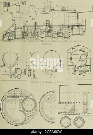 . Ingegnere americano e giornale ferroviario . Sezione longitudinale della caldaia. Gennaio 1902. INGEGNERE AMERICANO E GIORNALE FERROVIARIO. LL. Sec He i -ritardano la sezione trasversale di Firebox. Lavoro di mattone. LOCOMOTIVA A OLIO CON TRE FUOCHI D'ARTIFICIO ATCHISON, TOPEKA E SANTA FE FERROVIA. 12 AMERICAN ENGINEER E RAILROAD JOURNAL. Foto Stock