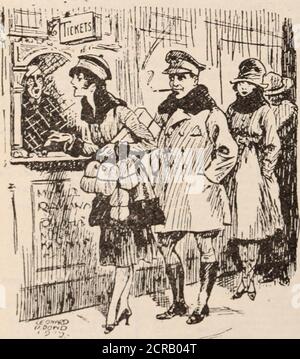 . Baltimore and Ohio employees magazine . s 104 THE BALTIMORE AND o] è stato Bill-Jones, il Welshman, ha fuggito dalla moglie di witma. Jack: Wey, AA thowt He werry bestpal. Bill, Aye, e così è, ma egli dismise knaatyit!-Newcastle Chronicle. * lo Scotch of i a UN giornale militare riferisce una divertente storia di un Highlander che, dopo essere stato mostrato sopra aman-o-w^ar per la prima volta nella sua vita, si interessò con disordine a tutto quello che vide. I marinai sembravano particolarmente impressionarlo, e verso l'alto, indicò il distintivo sulla calotta dei temarini e gli chiese che cosa fosse. Themarine, ansioso di segnare fuori il vi Foto Stock