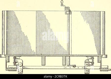 . The Street railway journal . chester, e Arthur Parsons, Leeds, Inghilterra. Le orecchie di aggancio della staffa del trolley sono incernierate in modo che, in caso di rottura del filo, la cerniera sia efficace per rompere il circuito. 811,855. Ferrovia; George A. le Fevre, Orangeburg, N. Y.App. Depositato il 11 marzo 1905. Una rotaia avente la forma usuale o qualsiasi forma di battistrada presunta ed avente un velo profondo senza flangia, che si alloggia in una apposita sede nella traversina. La sede della traversina e una porzione del nastro della rotaia sono annegate nella carreggiata in modo tale che sia impossibile per le rotaie tosparsi. 811,863. Aria Foto Stock