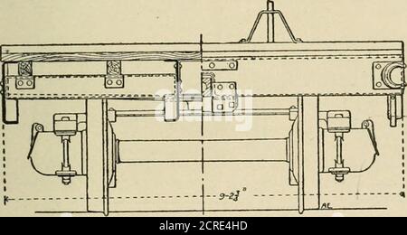 . Ingegnere americano e giornale ferroviario. GO 10 acciaierie sono state costruite e la domanda per loro ha necessitatedla costruzione di 10 più di questa capacità. Le incisioni di accompagnamento illustrano la costruzione e indicano la designazione della sottonforazione e il modo di fissare il legno. Le vetture sono state costruite dalla Stamped Steel Car COM-pany, utilizzando esclusivamente parti in acciaio pressato, ad eccezione del ponte theplank e dei reggicavi. Sono state costruite secondo le seguenti dimensioni generali: Lunghezza sopra i batticalcali 35 piedi. 6 poll. Larghezza sulle tasche portadocumenti 10 piedi Larghezza sui battitacco laterali 9 ft. 2% pollici Larghezza su legno Foto Stock
