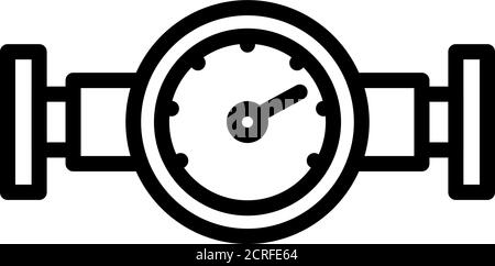 Icona dell'acqua del manometro, stile del contorno Illustrazione Vettoriale