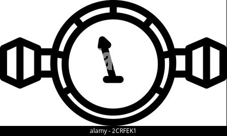 Icona del manometro, stile contorno Illustrazione Vettoriale